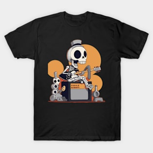 A Skeleton Playing An Electric Guitar T-Shirt